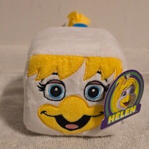 Chuck E. Cheese Helen Henny Plush Cube Kids OS White Yellow 2023 NWT 660301